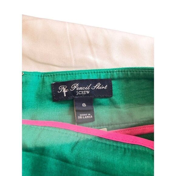 J. Crew The Pencil Skirt in Kelly Green Sz 8 w/ Pockets EUC Office Preppy Skirt - Picture 2 of 6